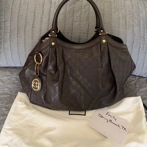 Gucci Sukey brown leather large purse